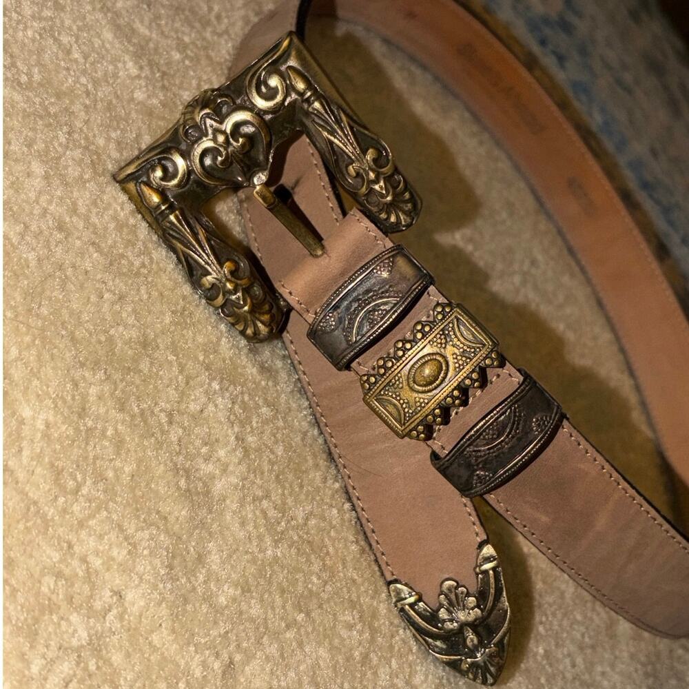 Rare Vintage Streets Ahead Santa Monica 3 Piece Western Buckle Belt 41230 M